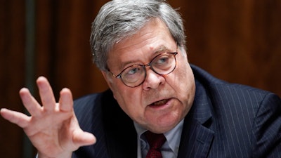 Attorney General William Barr during a roundtable in the Cabinet Room of the White House, June 15, 2020.