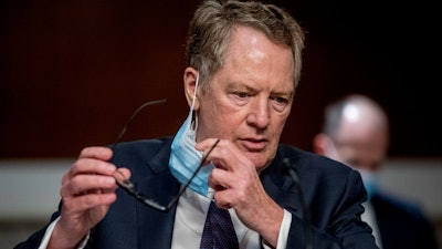 U.S. Trade Representative Robert Lighthizer arrives at a Senate Finance Committee hearing on Capitol Hill, June 17, 2020.