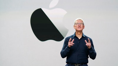 Apple CEO Tim Cook delivers the keynote address during the 2020 Apple Worldwide Developers Conference, June 22, 2020, Cupertino, Calif.