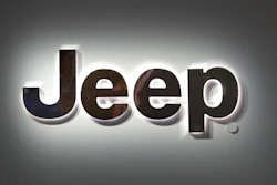 This Jan. 14, 2019 photo shows a Jeep logo at the North American International Auto Show in Detroit. Fiat Chrysler is recalling almost 95,000 Jeep Cherokees worldwide, Thursday, June 18, 2020, because a transmission problem can cause the small SUVs to lose power unexpectedly. The recall covers certain Cherokees from the 2014 through 2017 model years and includes about 2,700 replacement parts.