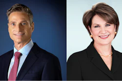 James D. Taiclet (left) succeeds Marillyn A. Hewson (right) as president and CEO of Lockheed Martin.