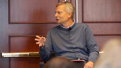 Dani Rodrik during an event at the Harvard Kennedy School, Cambridge, Mass., Dec. 2018