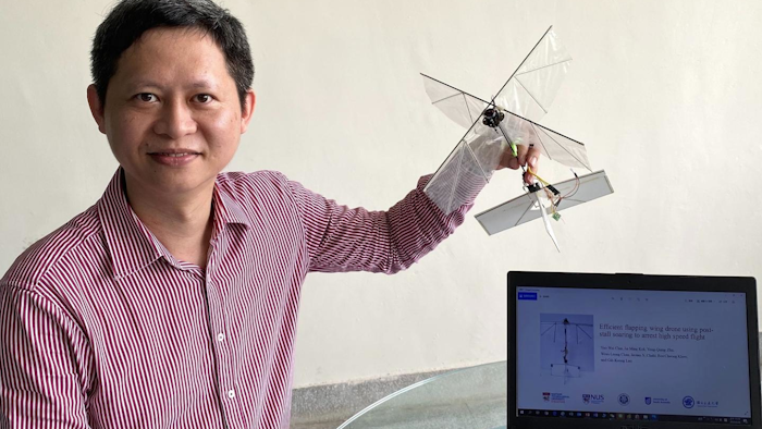 Mechanical engineer Associate Professor Gih-Keong Lau pictured with the drone prototype.