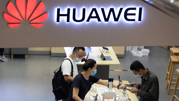 Huawei store in Beijing, July 15, 2020.