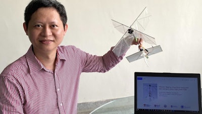 Mechanical engineer Associate Professor Gih-Keong Lau pictured with the drone prototype.