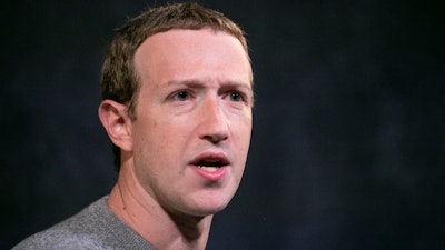 Facebook CEO Mark Zuckerberg speaks at the Paley Center in New York, Oct. 25, 2019.