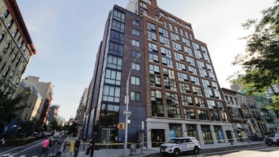 A New York Police cruiser parked at 265 East Houston Street in New York, July 15, 2020.