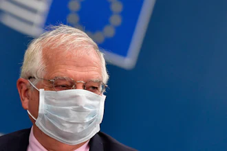 European Union foreign policy chief Josep Borrell arrives for an EU summit in Brussels, July 17, 2020.