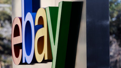 The entrance to eBay's headquarters, San Jose, Calif., Jan. 14, 2015.