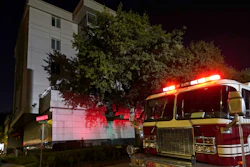 A firetruck outside the Chinese Consulate in Houston, July 22, 2020.