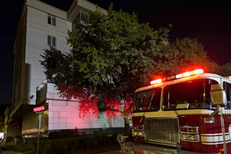 A firetruck outside the Chinese Consulate in Houston, July 22, 2020.
