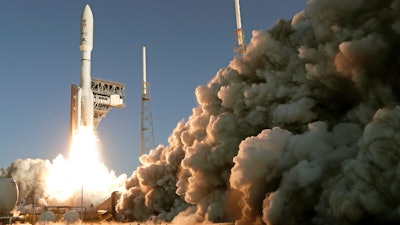 A United Launch Alliance Atlas V rocket lifts off from pad 41 at the Cape Canaveral Air Force Station Thursday, July 30, 2020, in Cape Canaveral, Fla.