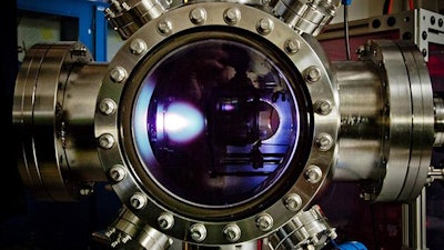 The chamber used for the pulsed-laser deposition process.