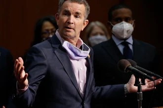 Virginia Gov. Ralph Northam speaks during a news conference in Richmond, June 4, 2020.
