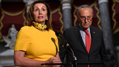 House Speaker Nancy Pelosi, D-Calif., and Senate Minority Leader Sen. Chuck Schumer, D-N.Y., on Capitol Hill, Aug. 3, 2020.