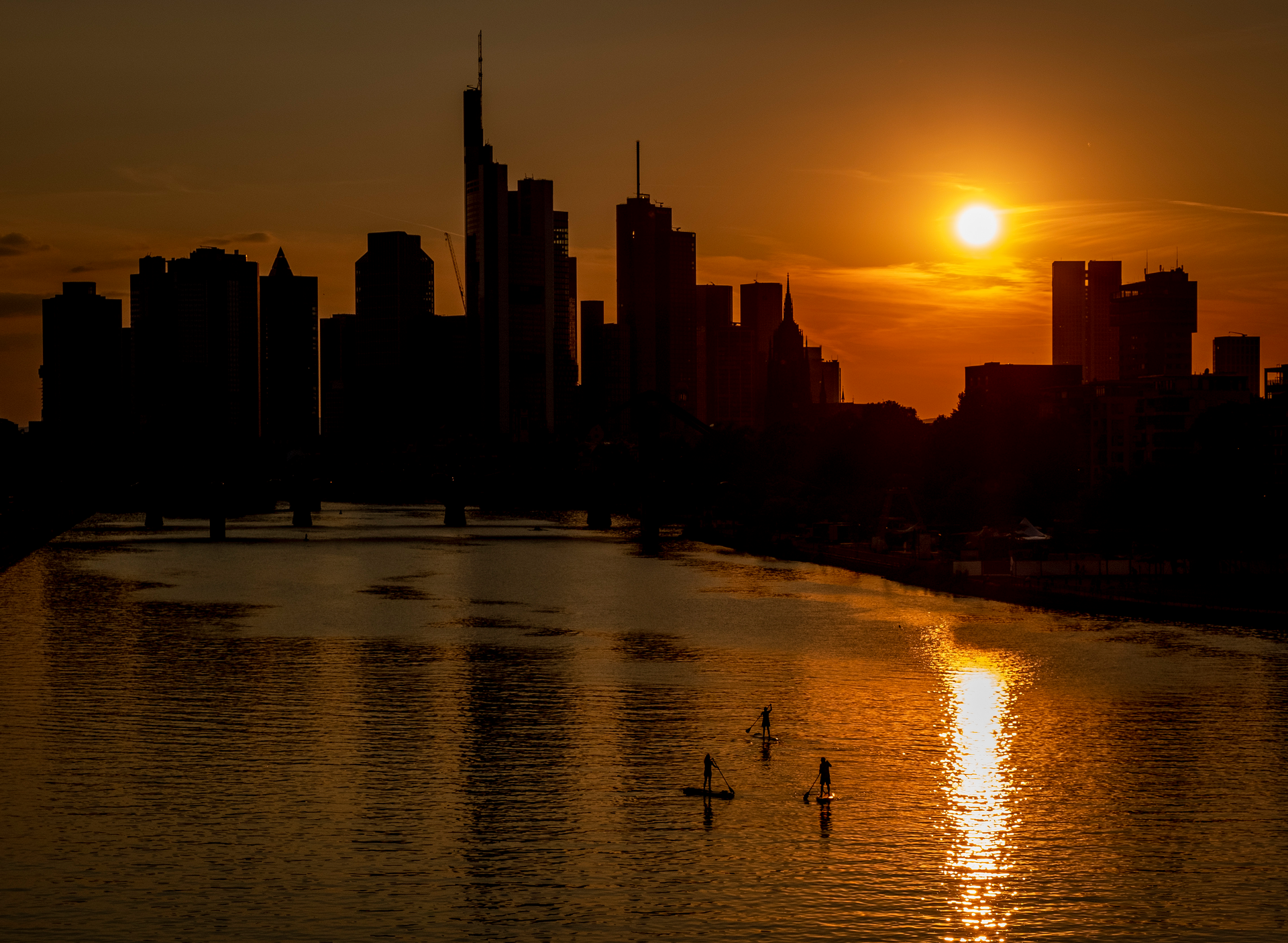 The River Main in Frankfurt, Germany, Aug. 4, 2020.