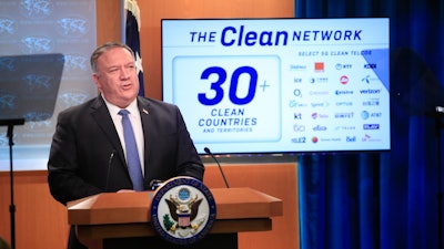 Secretary of State Mike Pompeo during a news conference in Washington, Aug. 5, 2020.