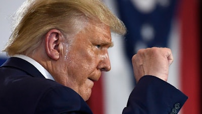 President Trump during an event at the Whirlpool Corporation facility in Clyde, Ohio, Aug. 6, 2020.