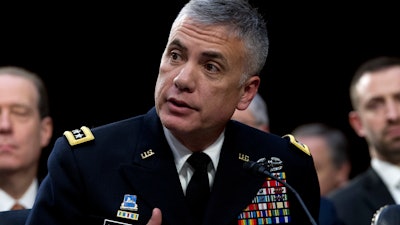 National Security Agency Director Gen. Paul Nakasone testifies before the Senate Intelligence Committee on Capitol Hill, Jan. 29, 2019.