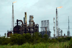 Winds blow the flames at refinery on Wednesday, Aug. 26 in Port Arthur, TX.