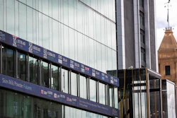 The New Zealand Stock Exchange board on the side of Jarden Building, Auckland, Aug. 28, 2020.