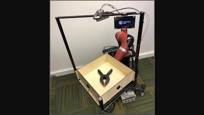 Carnegie Mellon researchers devised an apparatus called Tilt-Bot to build a collection of actions, video and sound to improve robot perception.