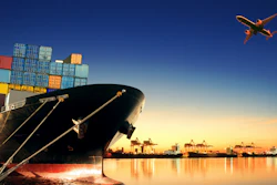 Container Ship At Port And Cargo Plane 000071988275 Large