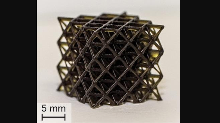 Complex object 3D printed in about 2.5 hours using visible light.