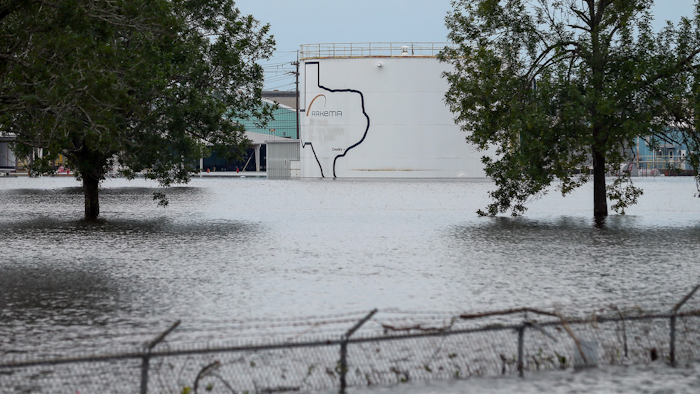 The Arkema Inc. chemical plant is flooded from Tropical Storm Harvey, Crosby, Texas, Aug. 30, 2017.