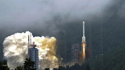 A rocket blasts off from the Xichang Satellite Launch Center in China's Sichuan Province, June 23, 2020.