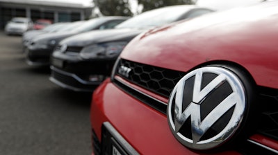 Cars parked at a Volkswagen dealership in Sydney, Sept. 16, 2019.