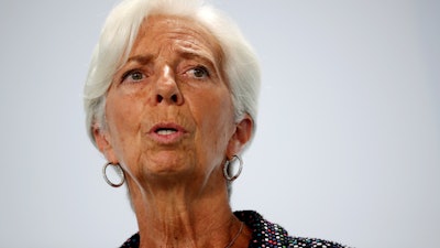 European Central Bank President Christine Lagarde at a news conference in Berlin, Sept. 11, 2020.