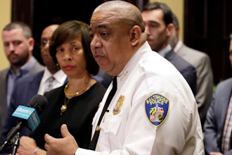 Michael Harrison, acting commissioner of the Baltimore Police Department, speaks at an introductory news conference in Baltimore, Feb. 11, 2019.