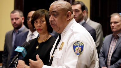 Michael Harrison, acting commissioner of the Baltimore Police Department, speaks at an introductory news conference in Baltimore, Feb. 11, 2019.