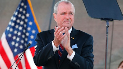 New Jersey Gov. Phil Murphy during his 2021 budget address at SHI Stadium in Piscataway, Aug. 25, 2020.