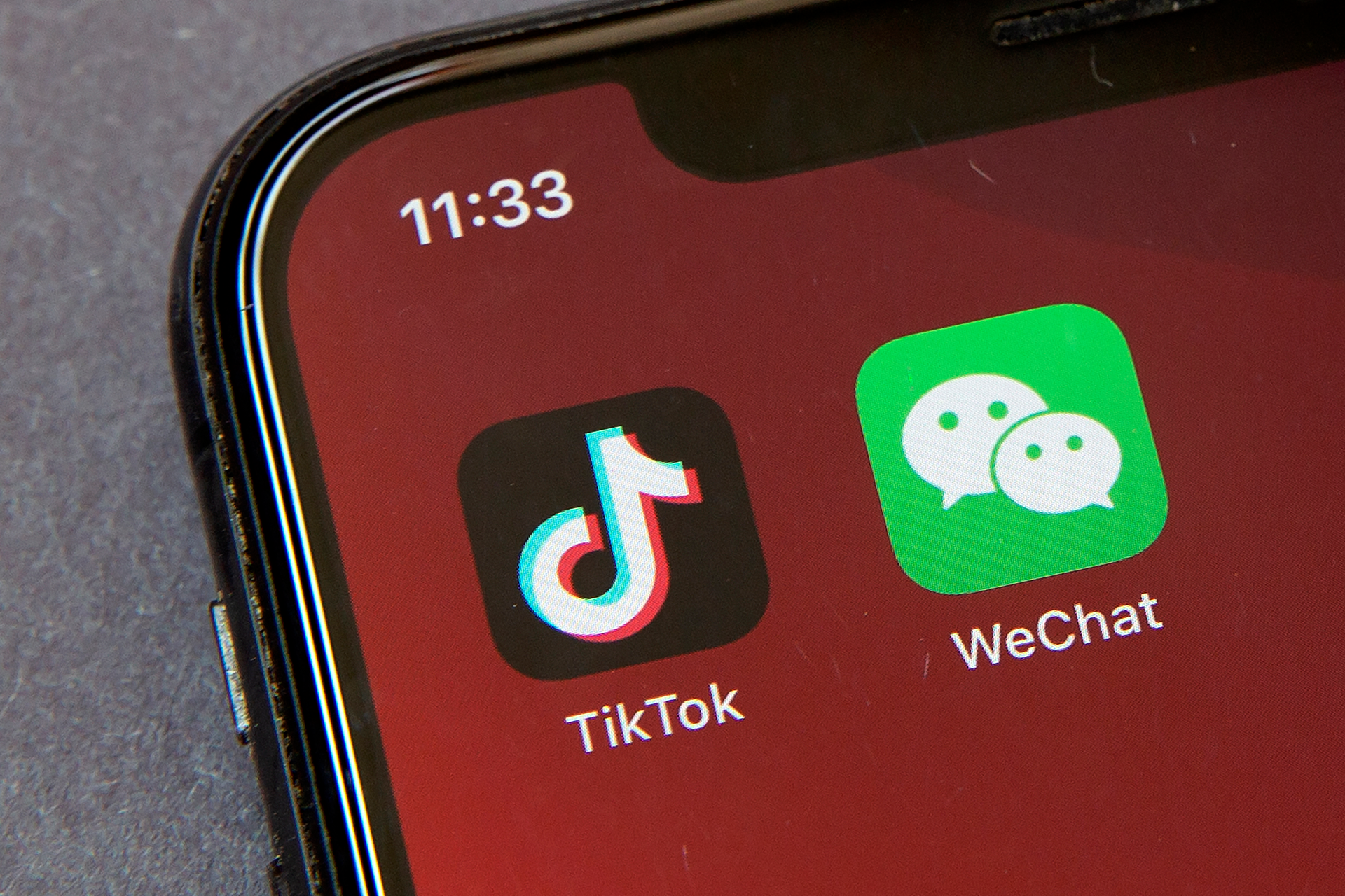 Icons for the smartphone apps TikTok and WeChat.