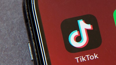 TikTok icon on a smartphone screen in Beijing, Aug. 7, 2020.