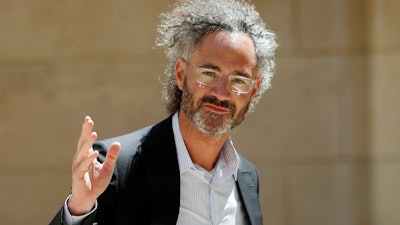Palantir CEO Alex Karp arrives for the Tech for Good summit in Paris, May 15, 2019.