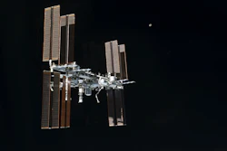 The International Space Station as seen from the space shuttle Atlantis, July 19, 2011.
