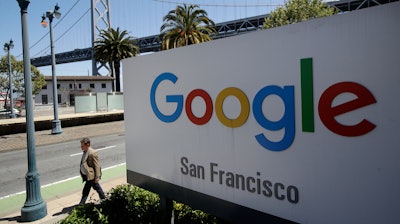 Google sign, the Embarcadero, San Francisco, May 1, 2019.