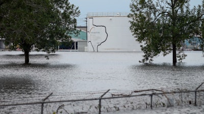 The Arkema Inc. chemical plant is flooded from Tropical Storm Harvey, Crosby, Texas, Aug. 30, 2017.