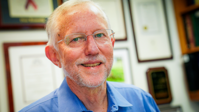 Charles M. Rice, professor of virology at Rockefeller University, in his laboratory office in New York, Oct. 5, 2020.