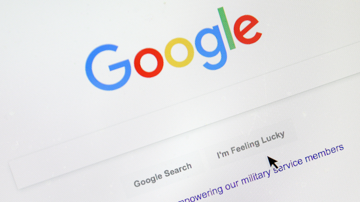 Google's search engine page, Portland, Ore., Aug. 28, 2018.