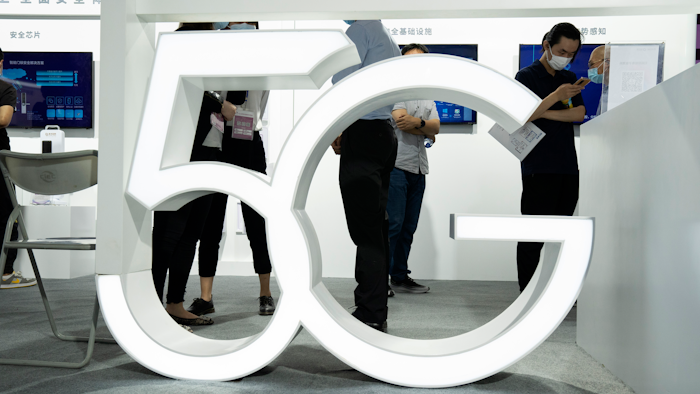 Sign at the China Beijing International High Tech Expo in Beijing, Sept. 17, 2020.