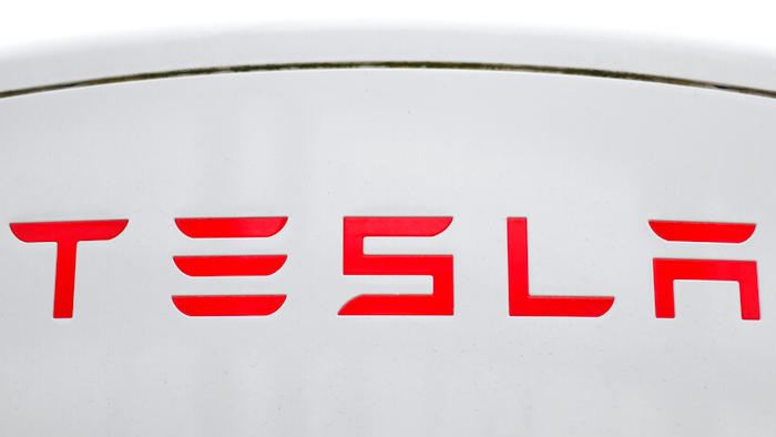 Tesla charging station for automobiles in Port Huron, Mich.