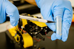 The system's self-healing ion gel enables the robot to restore its mechanical functions when 'injured' with a cut from a sharp object.