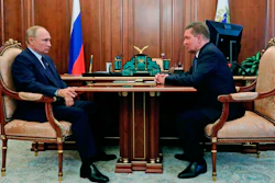 Russian President Vladimir Putin with Gazprom head Alexei Miller in Moscow, Sept. 16, 2020.