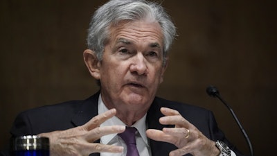 Federal Reserve Board Chairman Jerome Powell testifies during a Senate Banking Committee hearing on Capitol Hill, Sept. 24, 2020.