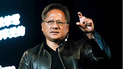 Nvidia CEO Jensen Huang delivers a speech about AI and gaming