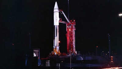 Atlas Centaur 7 rocket on the launchpad at Cape Canaveral, Fla., Sept. 20, 1966.